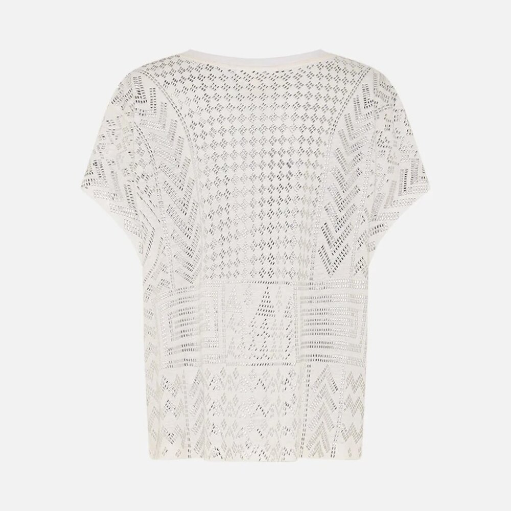 Embellished T-shirt with Dropped Armhole in "Valley of the Queens" Pattern - Picture 7 of 7